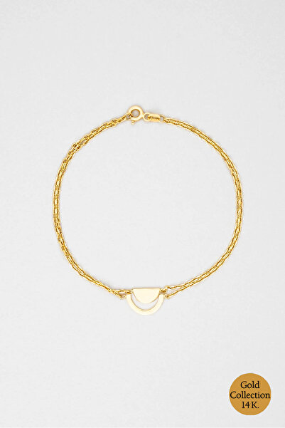 So CHIC... Gökkuşağı 14 Ayar 18 Cm Sarı Altın Bileklik