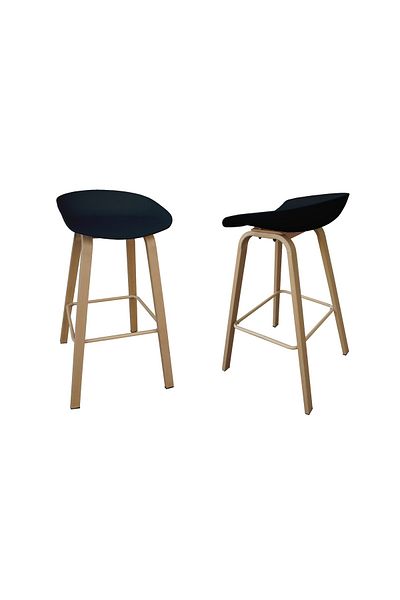 Mahmayi Ultimate Eames Style Seat Height Bar Stool - Black