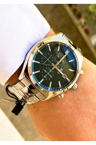 Reward Men's Wristwatch and Bracelet - Waterproof, Steel Silver Color Gift