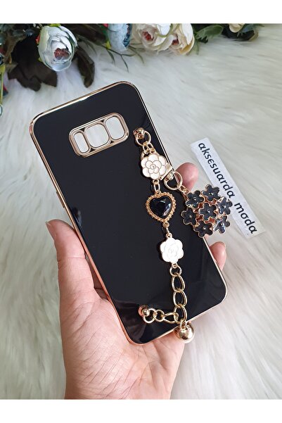 Aksesuarda Moda Samsung GALAXY S8 Uyumlu ÇİÇEKLİ TAŞLI Lazer Kesim Kılıf