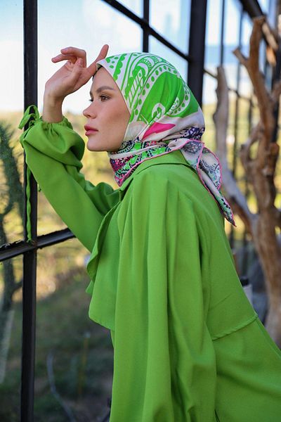 İpekhan Μαλακό κασκόλ Boheme Collection Pistachio Green 1172-09