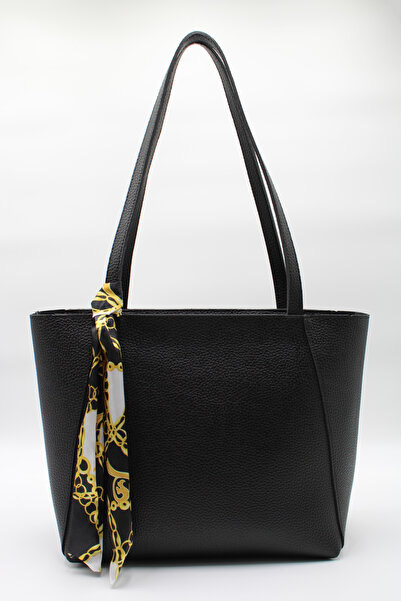 LASSO Geantă de umăr neagră de mărime mare pentru femei, din piele artificial...