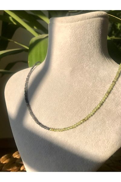 Doğaltaş Blue Sapphire-zebercet(PERIDOT) necklace