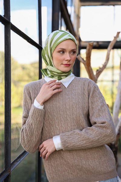 İpekhan Μαλακό κασκόλ Amanda Pattern Dark Green 1170-03