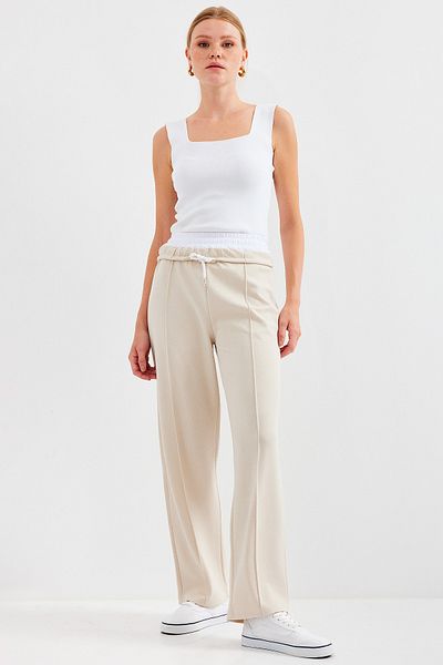 Bigdart 6662 Model Cream Color Striped Trousers