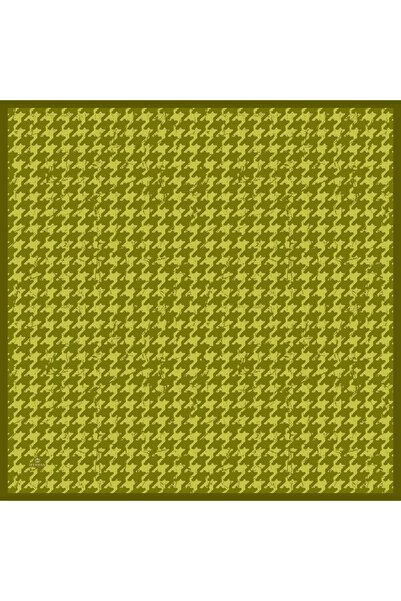 İpekhan Aura Houndstooth Soft Scarf Oil Green 1155-04