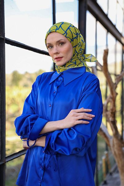 İpekhan Μαλακό κασκόλ Boheme Collection Oil Green 1175-13