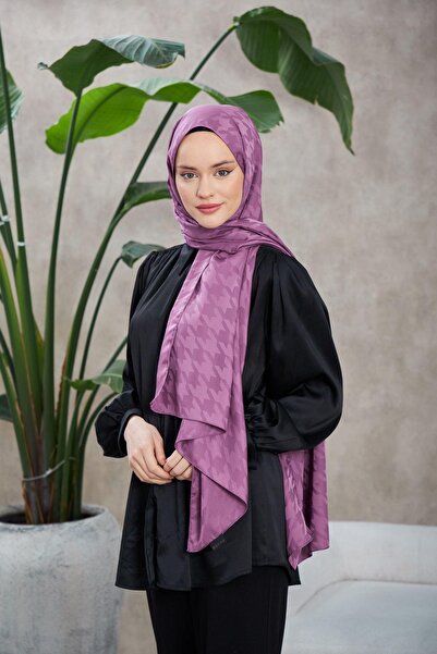 İpekhan Μοτίβο Neo Houndstooth Μεταξένιο Σάλι Ζακάρ Βιολετί 9010-21