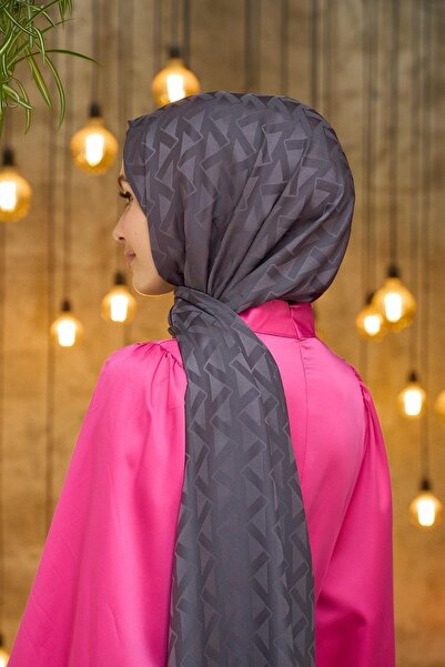 İpekhan Anthracite 9014-04 Summer Sparkle Collection - Silky Jacquard Shawl
