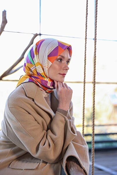 İpekhan Колекція Boheme М'який шарф Фіолетовий Помаранчевий 1174-05