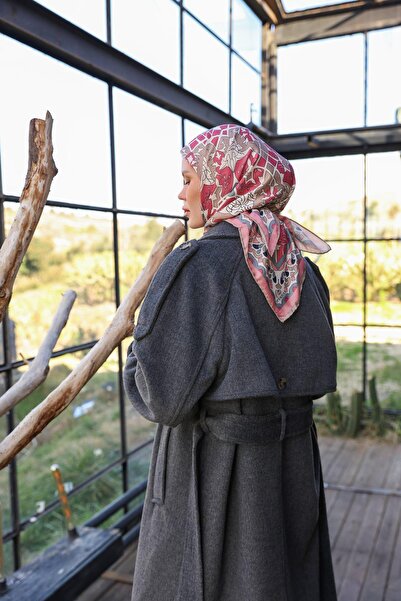 İpekhan Geoshine Desen Soft Шарф Візон Рожевий 1165-02