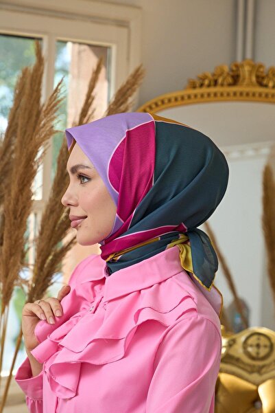 İpekhan Μαλακό κασκόλ Dark Green Lavender Summer Sparkle Collection - 1190-03