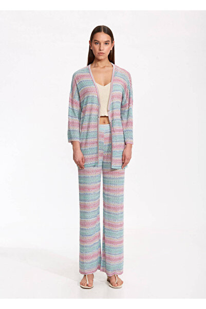 Knitss Gradient Color Transition Turquoise Knitwear Cardigan