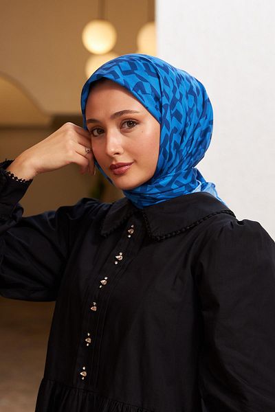 İpekhan Colorday Mono Soft Scarf Blue 1152-12