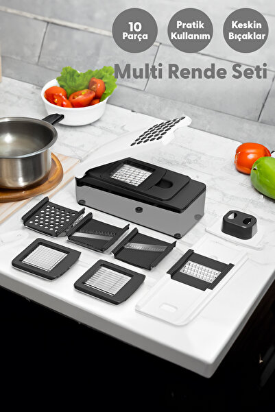 Fhilli Tohana Multi Rende Seti - Pratik Sebze Meyve Dilimleyici Doğrayıcı 10 Parça Set
