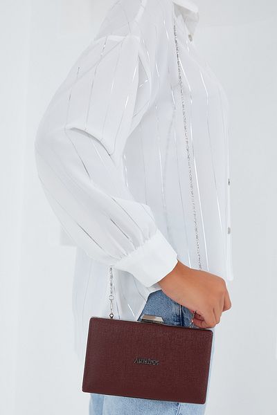Bigdart Armine Damen-Clutch in glänzendem Burgunderrot 010155
