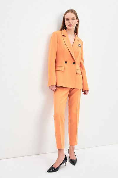 Setre Orange Jacket and Belt Detailed Trousers Set