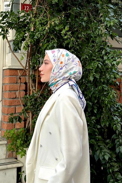 İpekhan Colorday Ahu Μαλακό Κασκόλ Navy Blue Green 1151-01