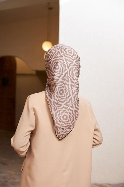 İpekhan Μαλακό κασκόλ Geo Trefoil Mink 1159-11