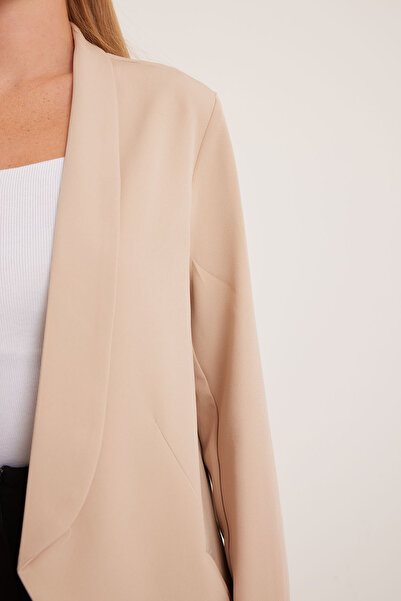Bigdart Női krém hosszú blézer dzseki 0705