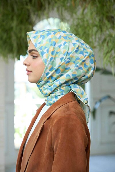 İpekhan Water Green Blue Soft Scarf Summer Sparkle Collection - 1185-10