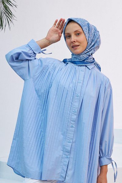 İpekhan Κασκόλ Henna Blue βαμβακερή βισκόζη