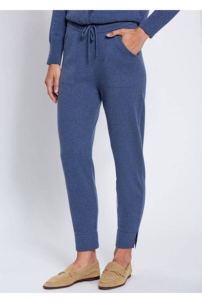 Knitss Pantaloni de jogger din tricotaj albastru cașmir