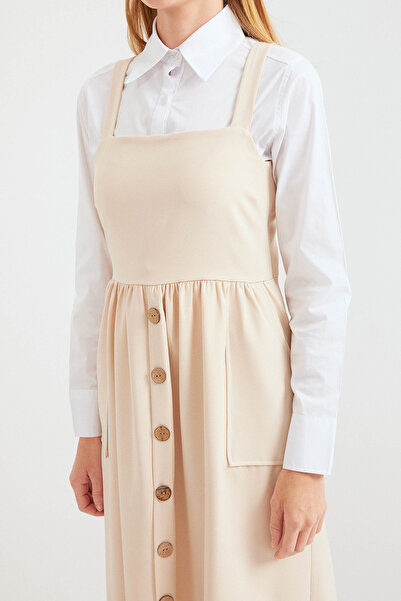 Bigdart 2490 Μοντέλο Μακρύ Κρεμ Φόρεμα Salopette