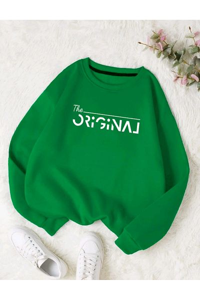 FAVORİST Hanorac OVERSIZE cu gât crew cu imprimeu original