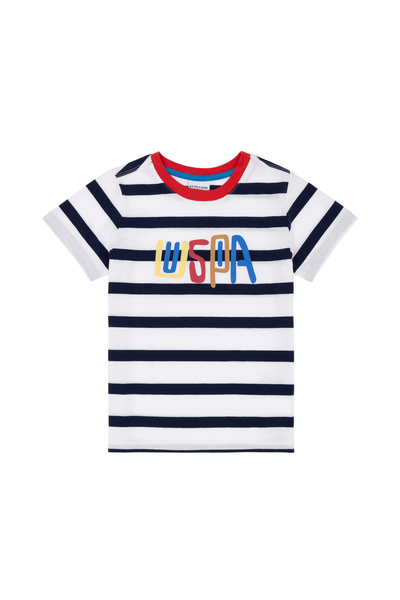 U.S. Polo Assn. Erkek Çocuk Beyaz Bisiklet Yaka Tişört 50288052-VR013