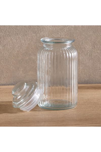 Home Box برطمان زجاجي مضلع أساسي - 1.2 لتر
