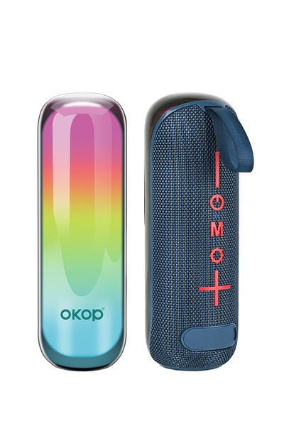 Okop Bluetooth Hoparlör RGB ışıklı taşınabilir mini ses bombası radyo özellik...