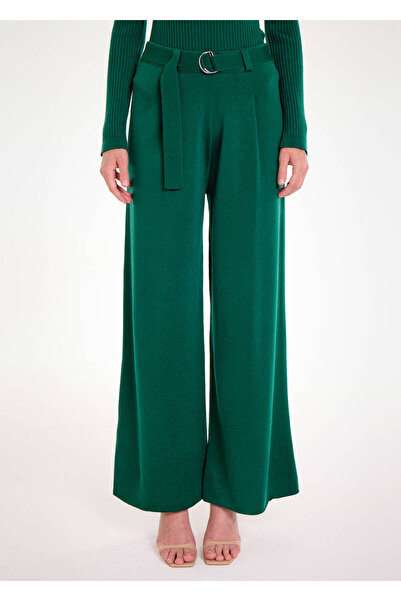 Knitss Merino Yün Yeşil Triko Pantolon