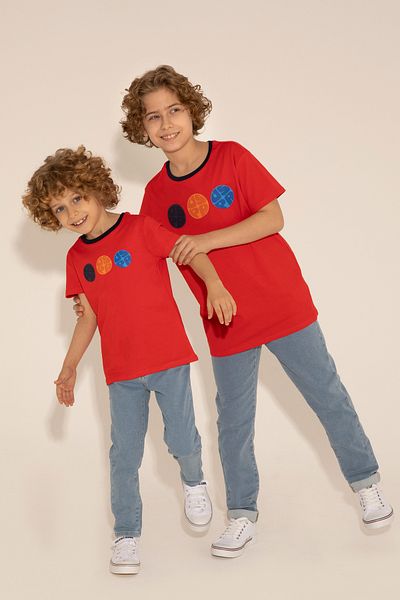 U.S. Polo Assn. Tricou roșu cu gât roșu pentru băiat 50288057 -VR030