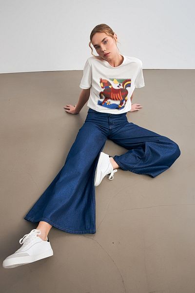 Setre Wide Leg Blue Jeans