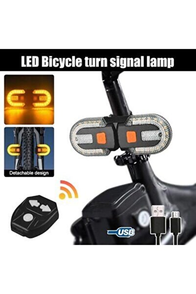 Asroya 5 Modlu Su Geçirmez Usb Led Şarjlı Sinyal Kablosuz Kumandalı Bisiklet - Scooter Arka Işık