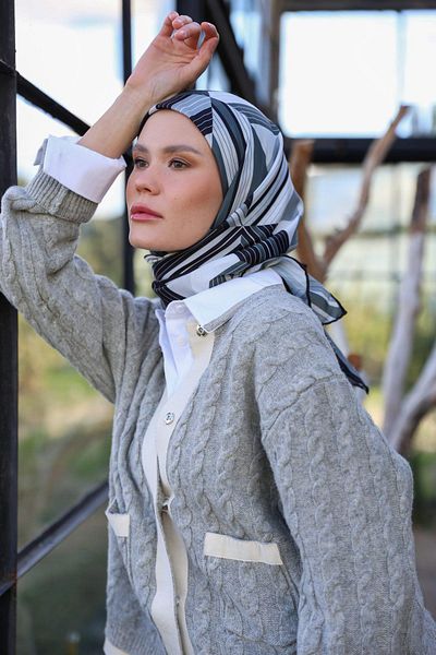 İpekhan Boheme Collection Μαλακό Κασκόλ Γκρι 1174-06
