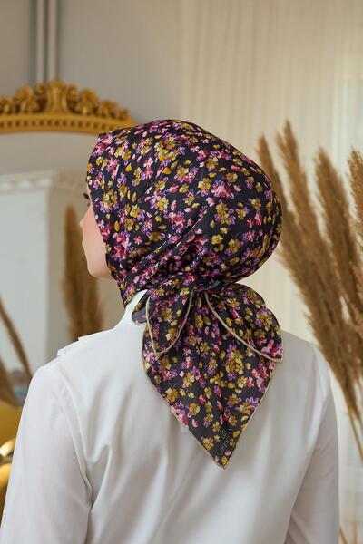 İpekhan Summer Sparkle Collection Soft Scarf Black Orange 1191-07