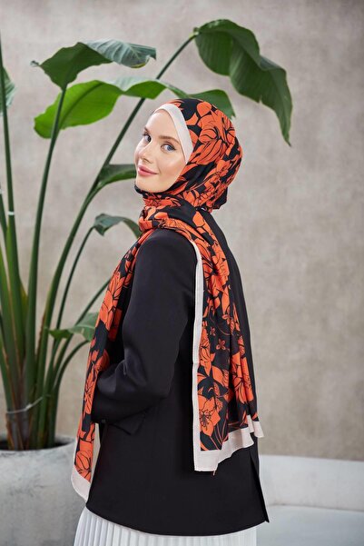 İpekhan Πορτοκαλί Siyag Fulya Μαλακό Σάλι - 3041-08