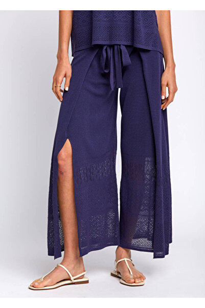 Knitss Bohem Tarz Crop Lacivert Трикотажні штани