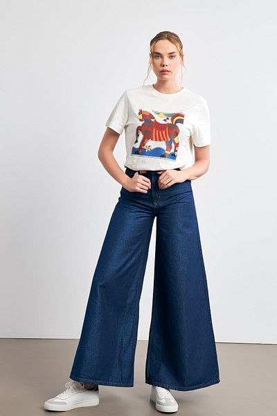 Setre Wide Leg Blue Jeans