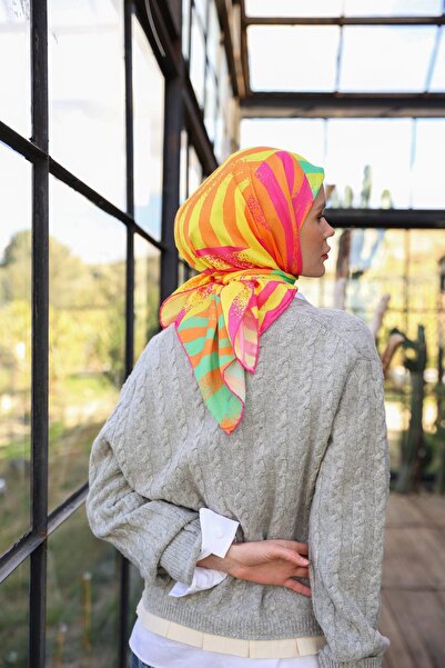 İpekhan Amanda Desen М'яка шарф Жовтий Помаранчевий 1170-05