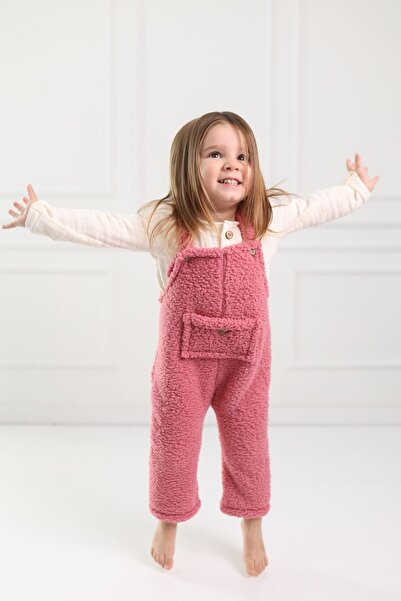 Cuckoo Cotton Pink Baby Salopet - Adjustable Strap and Button Detail