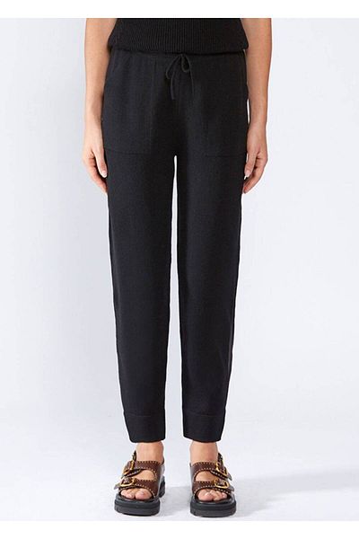 Knitss Cashmere Black Knitwear Jogger Trousers