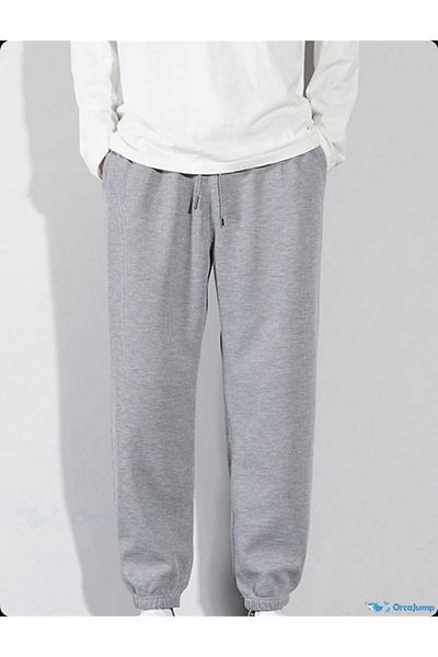 yg ydn giyim Gray Jogger Comfortable Wear Sweatpants Bottom with Elastic Waist and Pockets