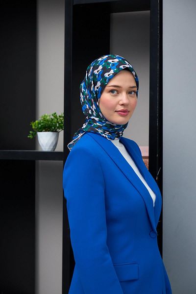 İpekhan Harmony Collection Navy Blue Dark Green Μαλακό Κασκόλ - 1178-15