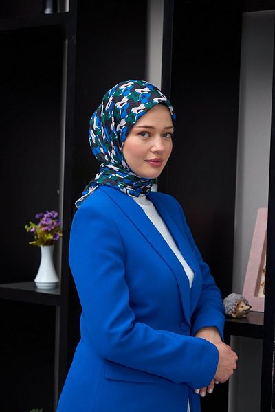 İpekhan Harmony Collection Navy Blue Dark Green Μαλακό Κασκόλ - 1178-15