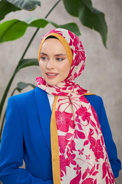İpekhan Fulya Nature Soft Red Shawl Violet - 3041-14