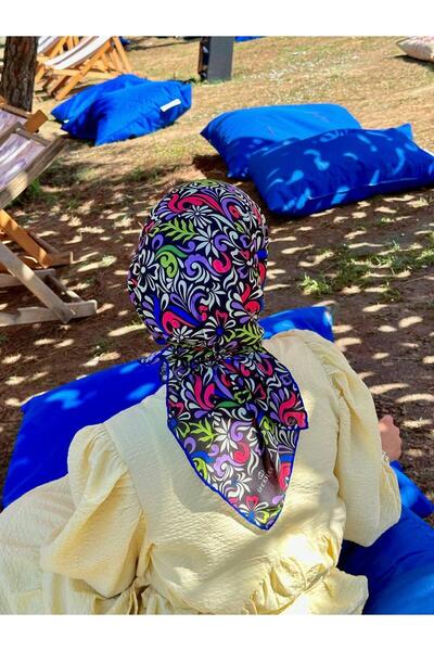 İpekhan Nature Mina Μαλακό Κασκόλ Μωβ Μαύρο 1146-15