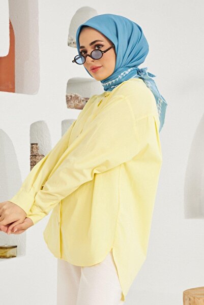 İpekhan Goose Foot Denim Blue Cotton Viscose Scarf